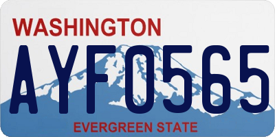 WA license plate AYF0565