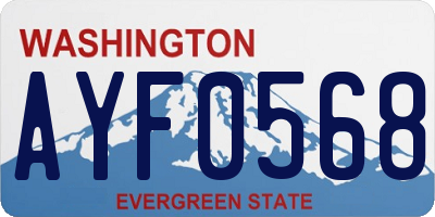 WA license plate AYF0568