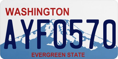 WA license plate AYF0570