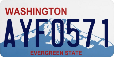 WA license plate AYF0571
