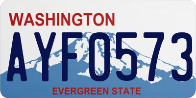 WA license plate AYF0573