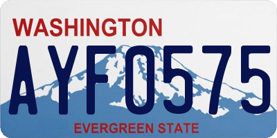 WA license plate AYF0575