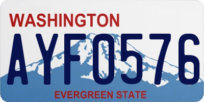 WA license plate AYF0576
