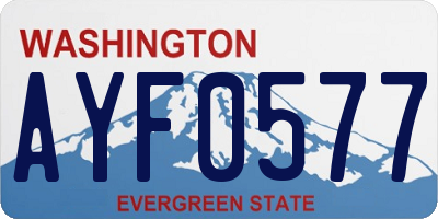 WA license plate AYF0577
