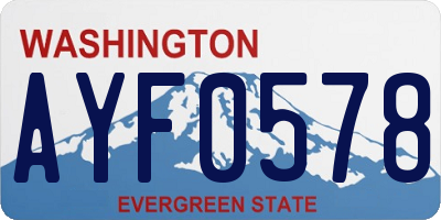 WA license plate AYF0578
