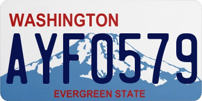 WA license plate AYF0579