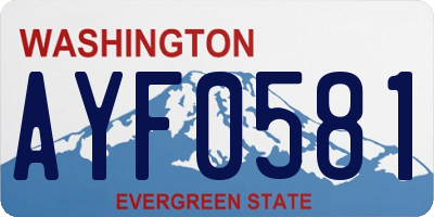 WA license plate AYF0581