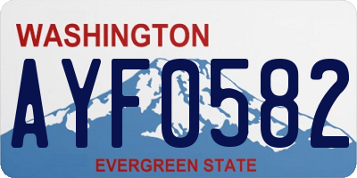 WA license plate AYF0582