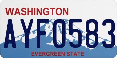 WA license plate AYF0583