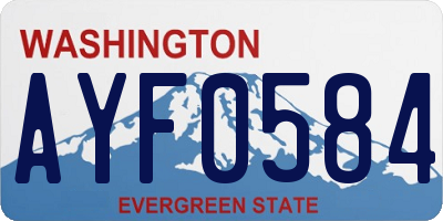 WA license plate AYF0584