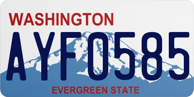 WA license plate AYF0585