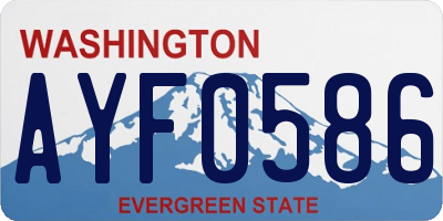 WA license plate AYF0586