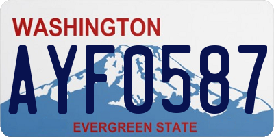 WA license plate AYF0587