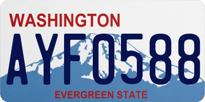 WA license plate AYF0588