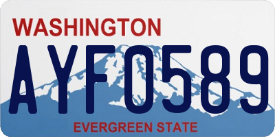 WA license plate AYF0589