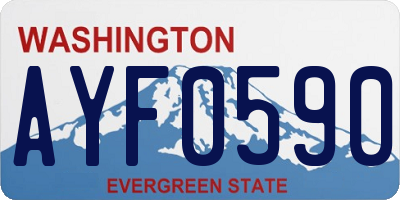 WA license plate AYF0590