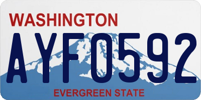 WA license plate AYF0592