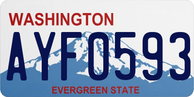 WA license plate AYF0593