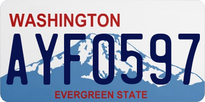 WA license plate AYF0597