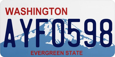 WA license plate AYF0598