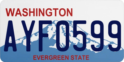 WA license plate AYF0599