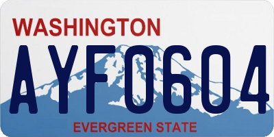 WA license plate AYF0604