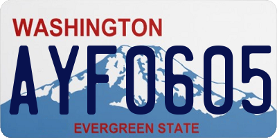 WA license plate AYF0605