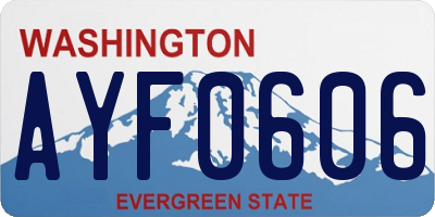 WA license plate AYF0606