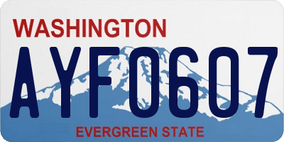 WA license plate AYF0607