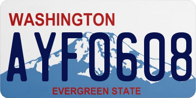 WA license plate AYF0608