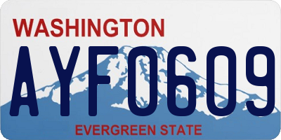 WA license plate AYF0609