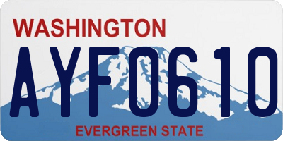 WA license plate AYF0610
