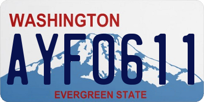 WA license plate AYF0611