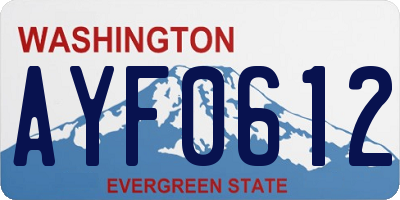 WA license plate AYF0612
