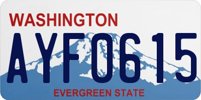 WA license plate AYF0615