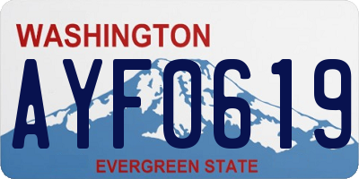 WA license plate AYF0619