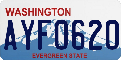 WA license plate AYF0620
