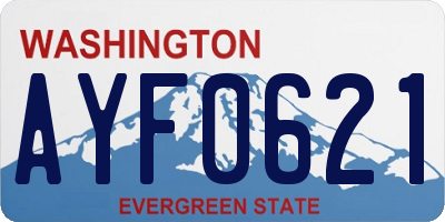WA license plate AYF0621