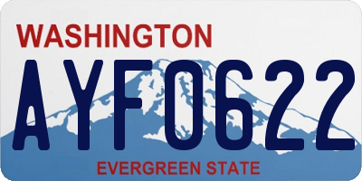 WA license plate AYF0622