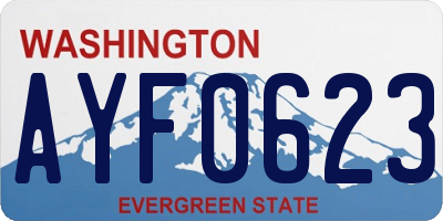 WA license plate AYF0623