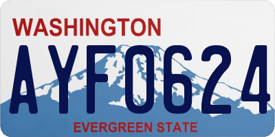 WA license plate AYF0624