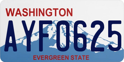 WA license plate AYF0625