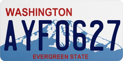 WA license plate AYF0627