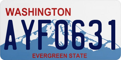 WA license plate AYF0631