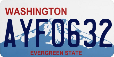WA license plate AYF0632