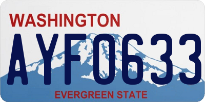 WA license plate AYF0633