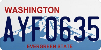 WA license plate AYF0635