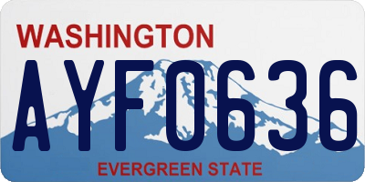 WA license plate AYF0636