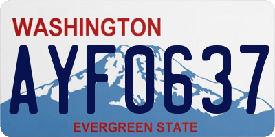 WA license plate AYF0637