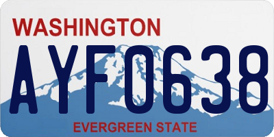 WA license plate AYF0638